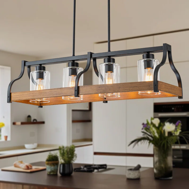 Rodnisha+4-Light+Farmhouse+Kitchen+Island+Light